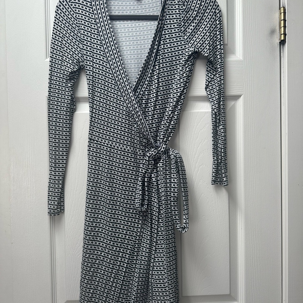 Black and White Wrap Dress